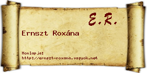 Ernszt Roxána névjegykártya